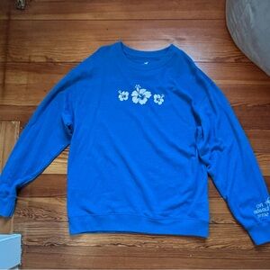 Hoister Blue Floral Summery Sweatshirt. On Island Time Crewneck. NEVER WORN!!!